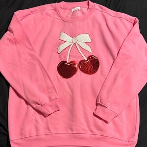 Pink Cherry Pink Lily Sweater Medium new!